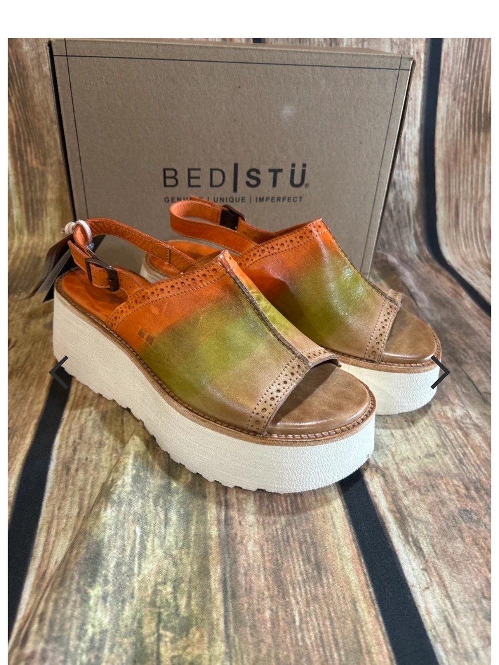 Womans Brand New Size 8.5 Bed|Stu LIBRARY MELON ID SANDALS. PLATFORM SANDAL 🤩 - Picture 3 of 16